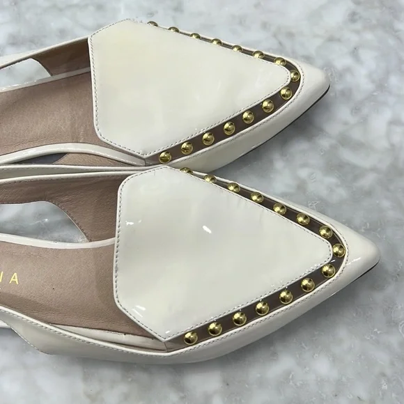 Cecelia New York White Patent Leather Slingback Flats - Picture 3 of 14